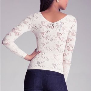 Bebe long sleeve lace top